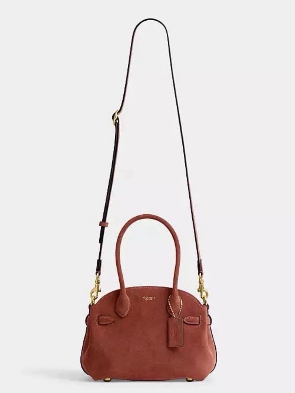 Coach Soft Empire Carryall Bag 21 in Brass/Clay Suede & Refined Calf Leather NWT - Picture 16 of 16